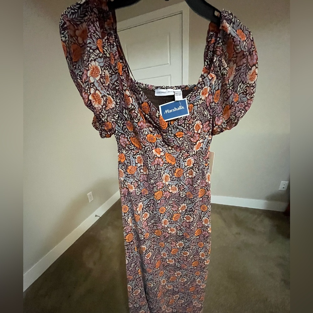 NWT Sincerely Jules Autumnal floral midi dress, XS - Picture 4 of 7